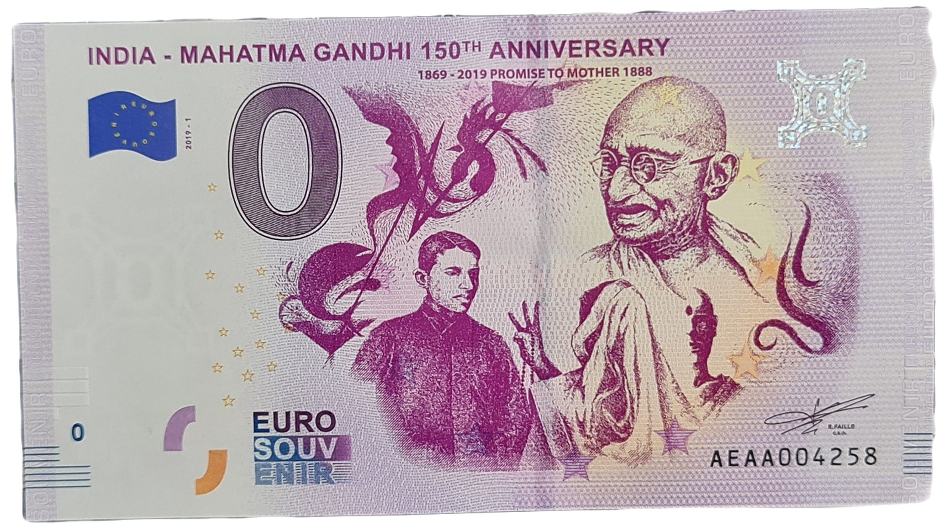 INDIA - MAHATMA GANDHI 150TH ANNIVERSARY 1869 - 2019 PROMISE TO MOTHER 1888