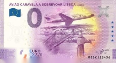 AVIÃO CARAVELA A SOBREVOAR LISBOA ANOS 60